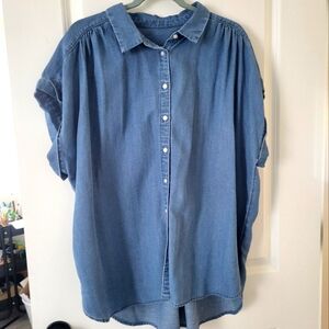 LOFT Indigo Chambray Top